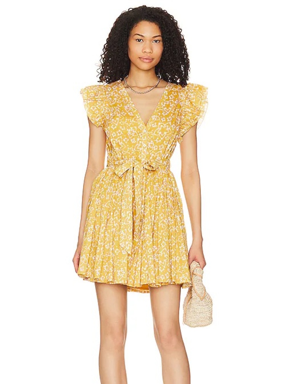 Cleobella Zia Mini Dress in Cassia Flutter Sleeve Size XL